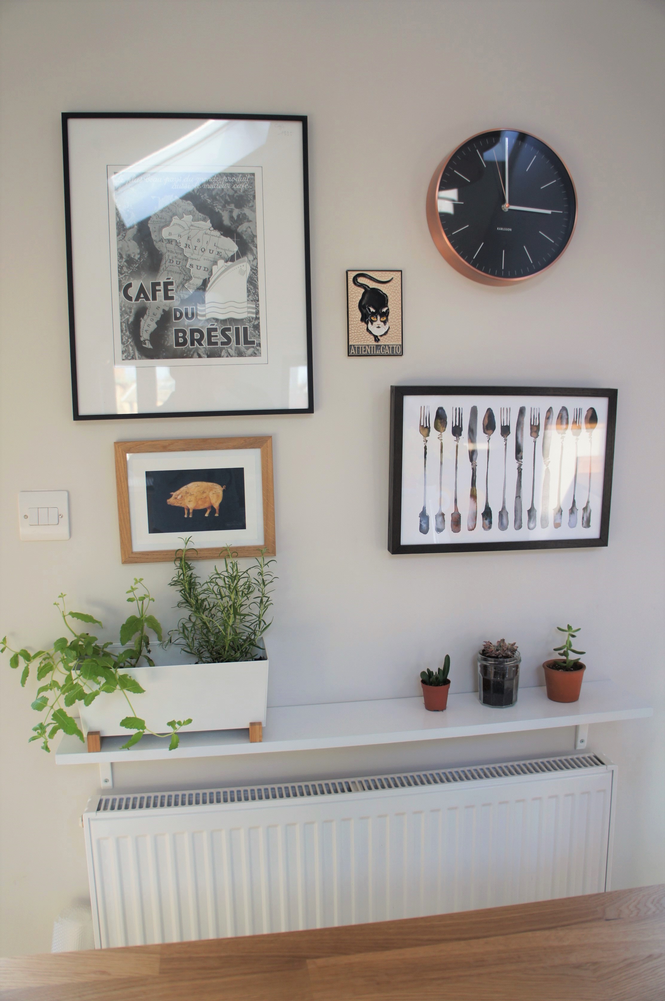 Kitchen gallery wall