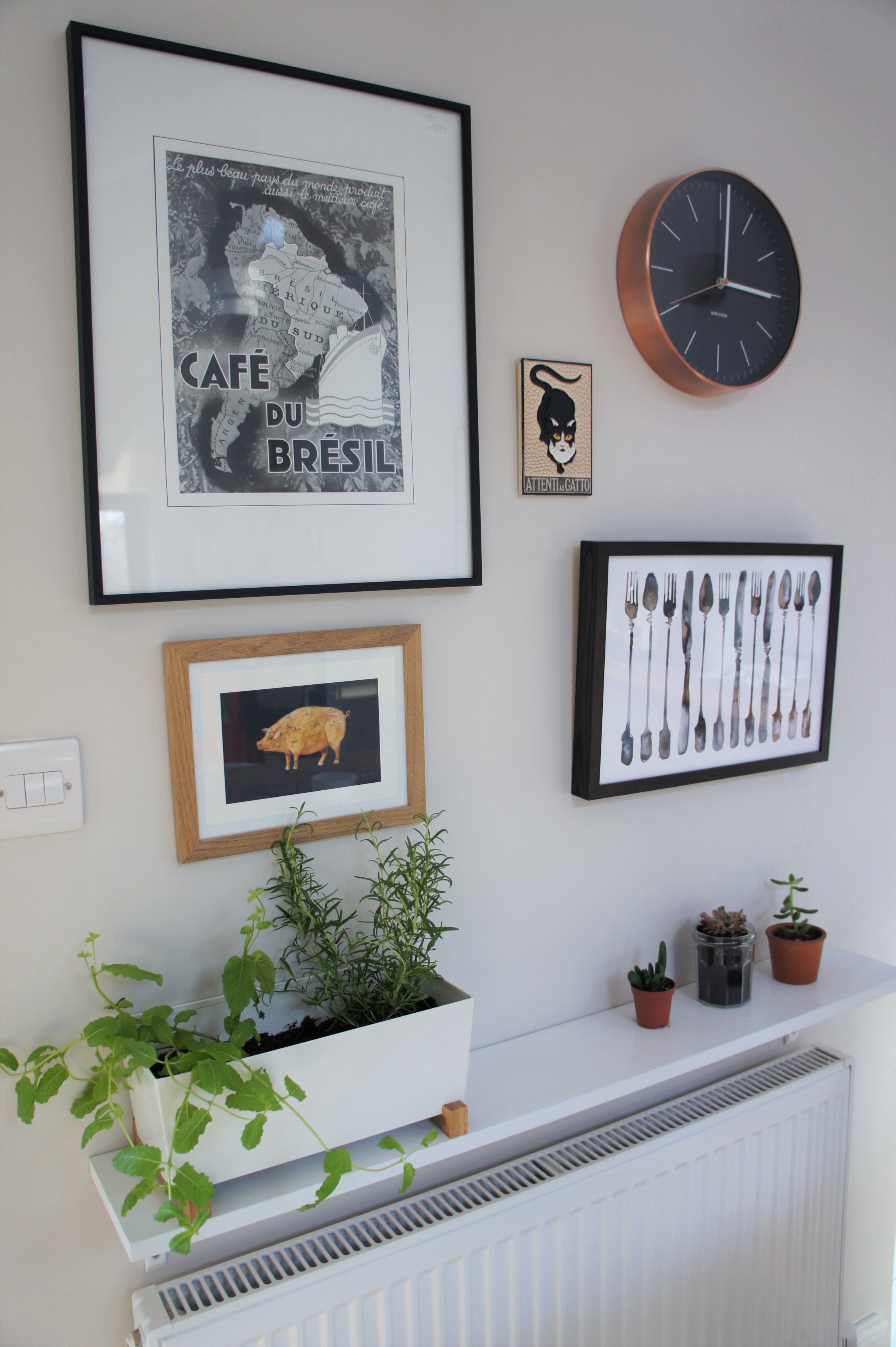 Kitchen gallery wall