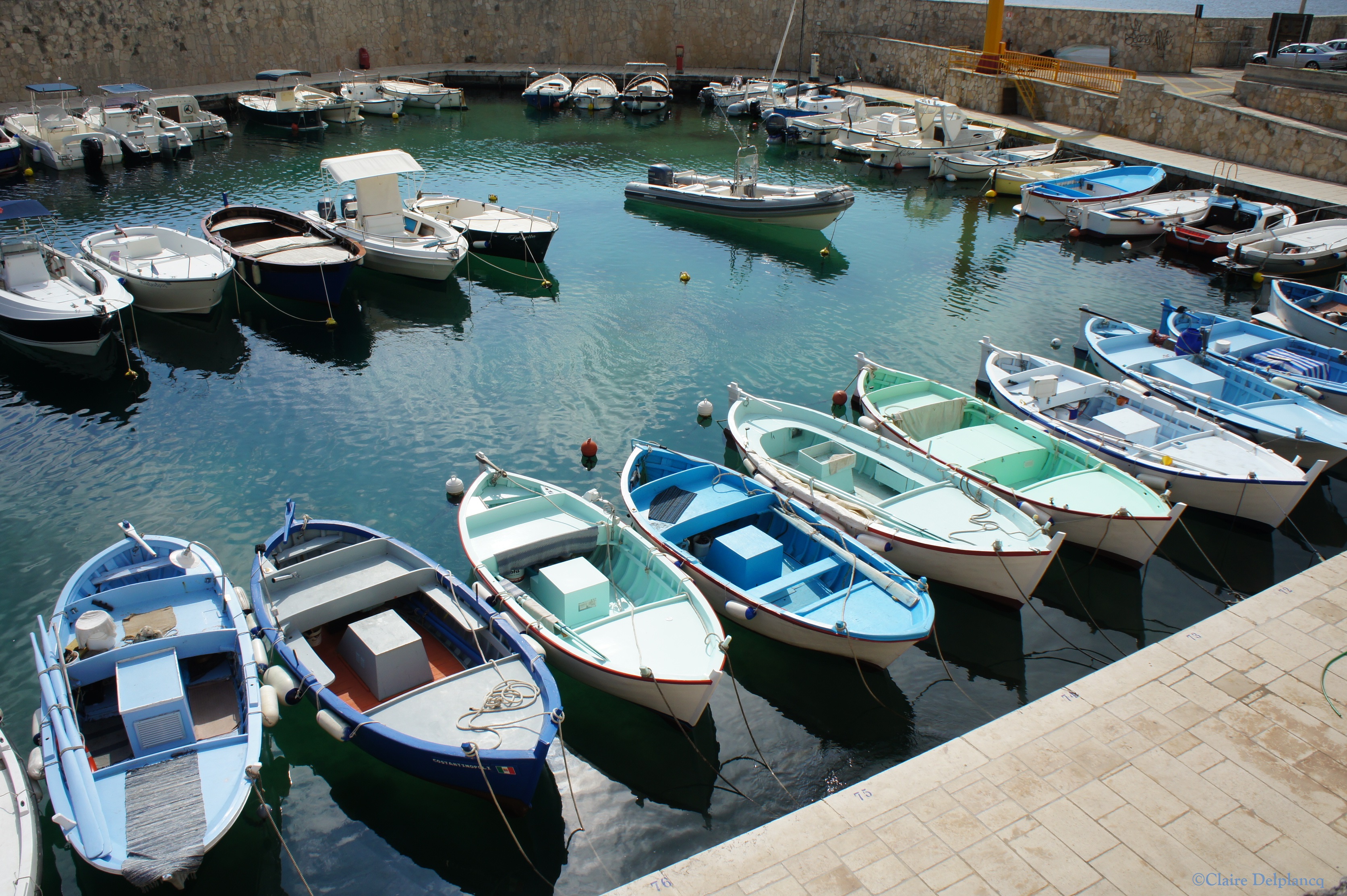 Italy Puglia Tricase Porto rowing boats