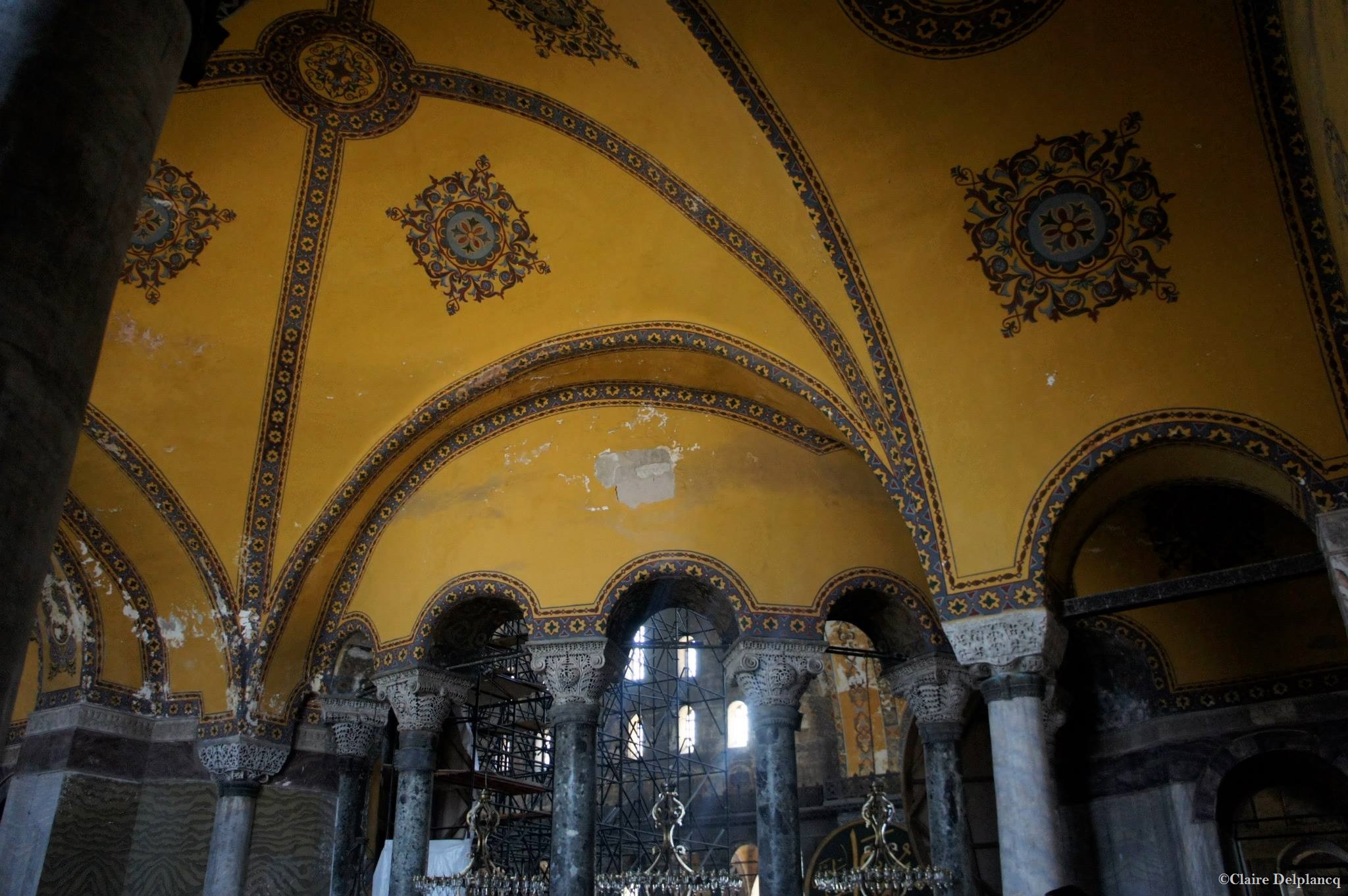 Istanbul Hagia Sophia yellow ceilings