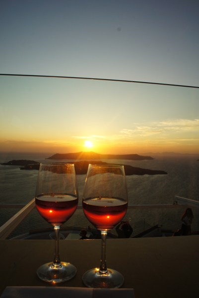 Santorini Santo Wines sunset