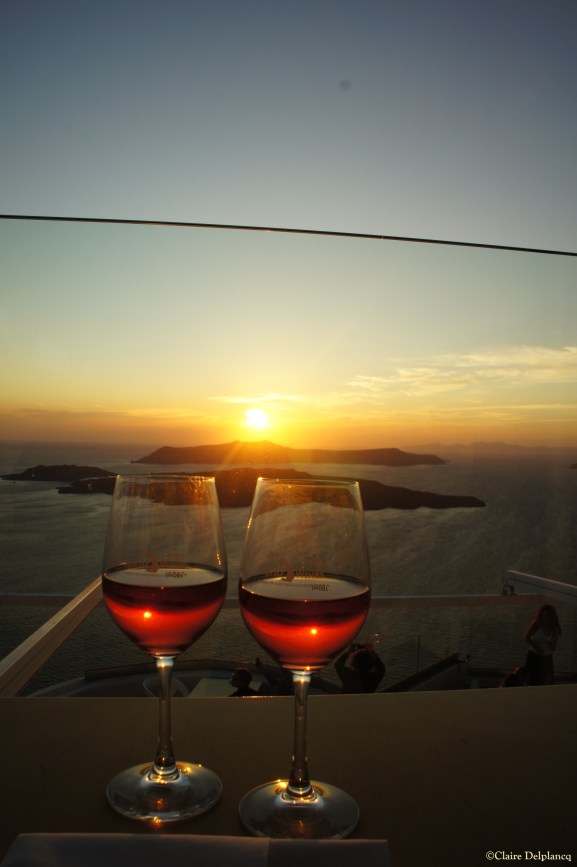 Santo Wines sunset Santorini