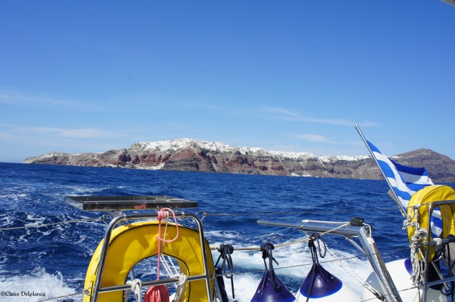 Sailing on the Santorini Caldera