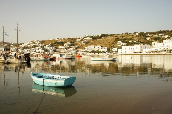 Mykonos old port sunset