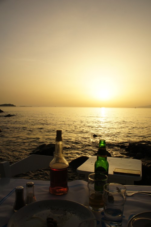 Sea Satin Market restaurant sunset Mykonos