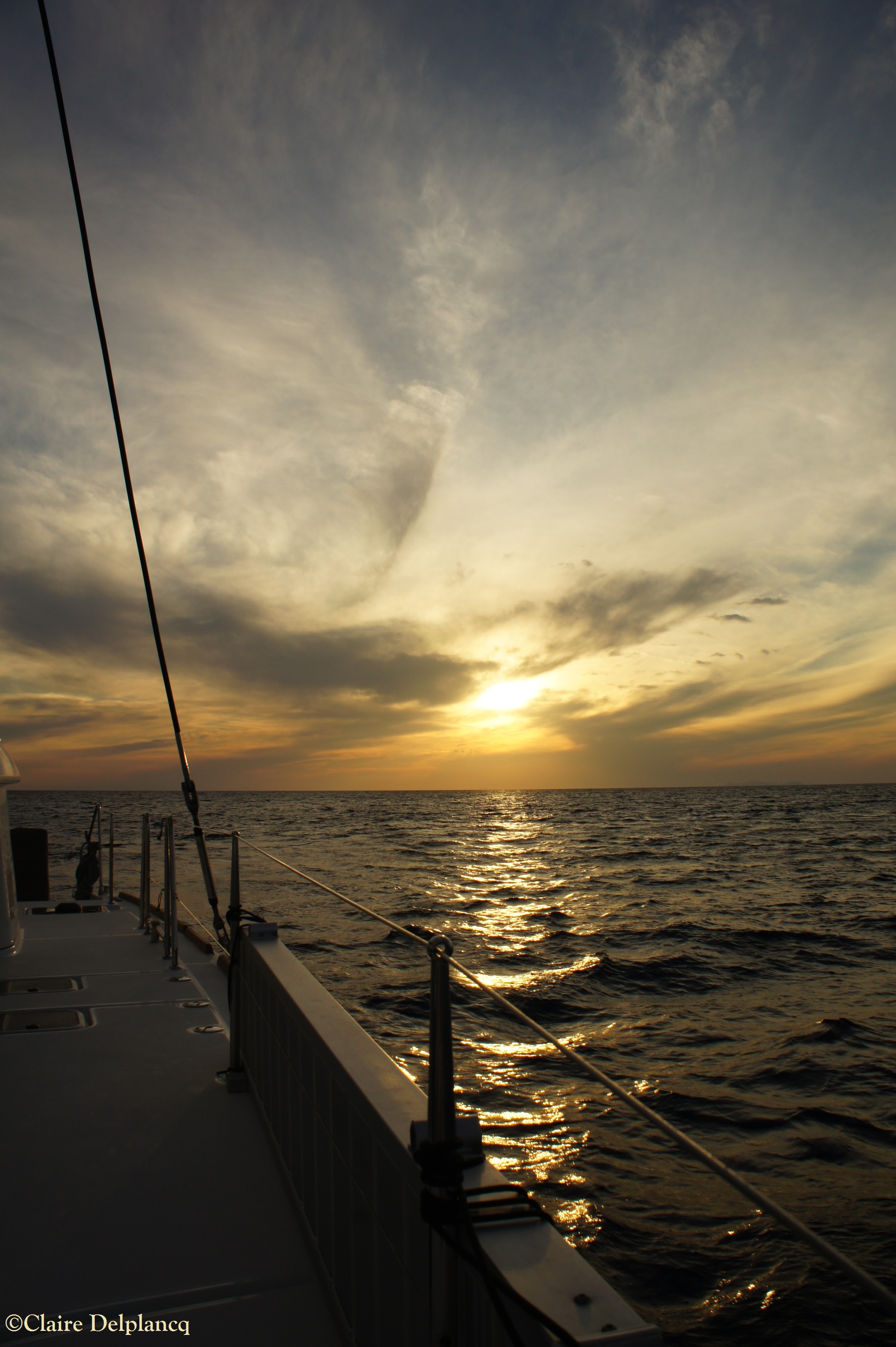 Sunset sailing Santorini