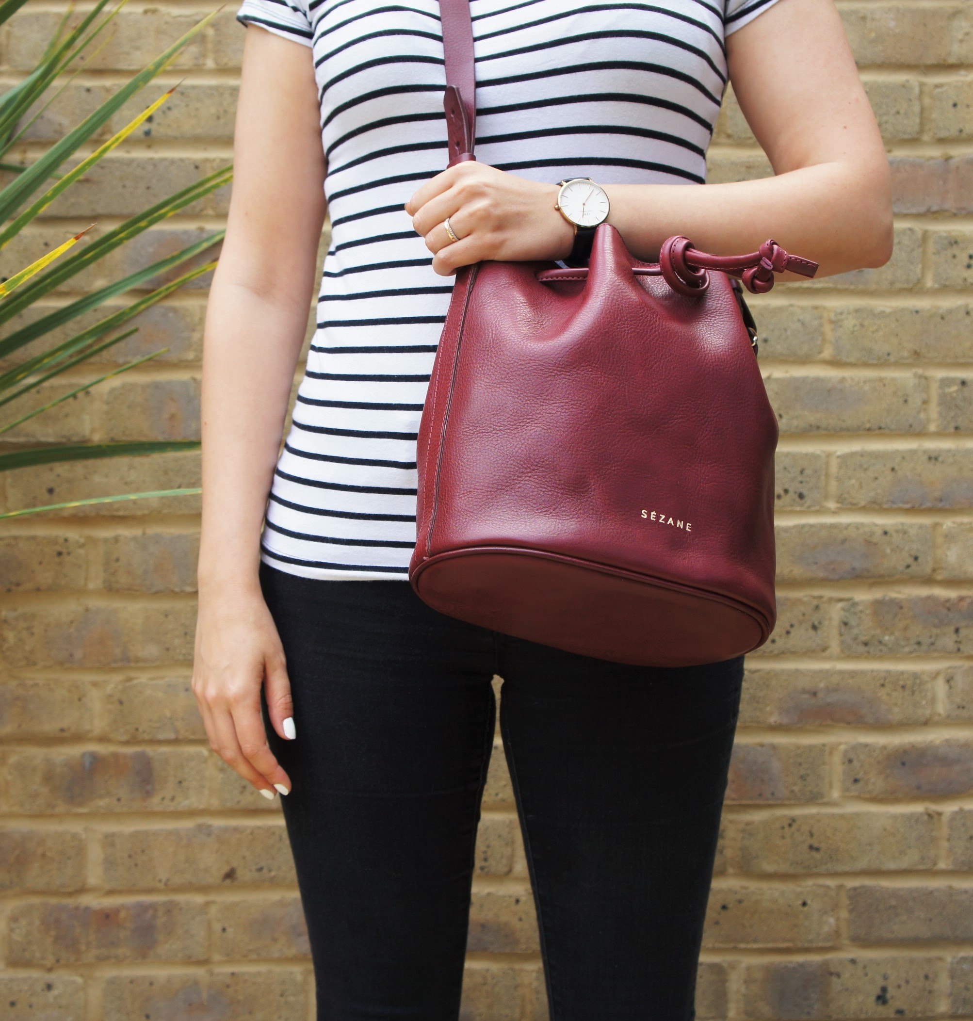 Sezane Farrow bag in burgundy
