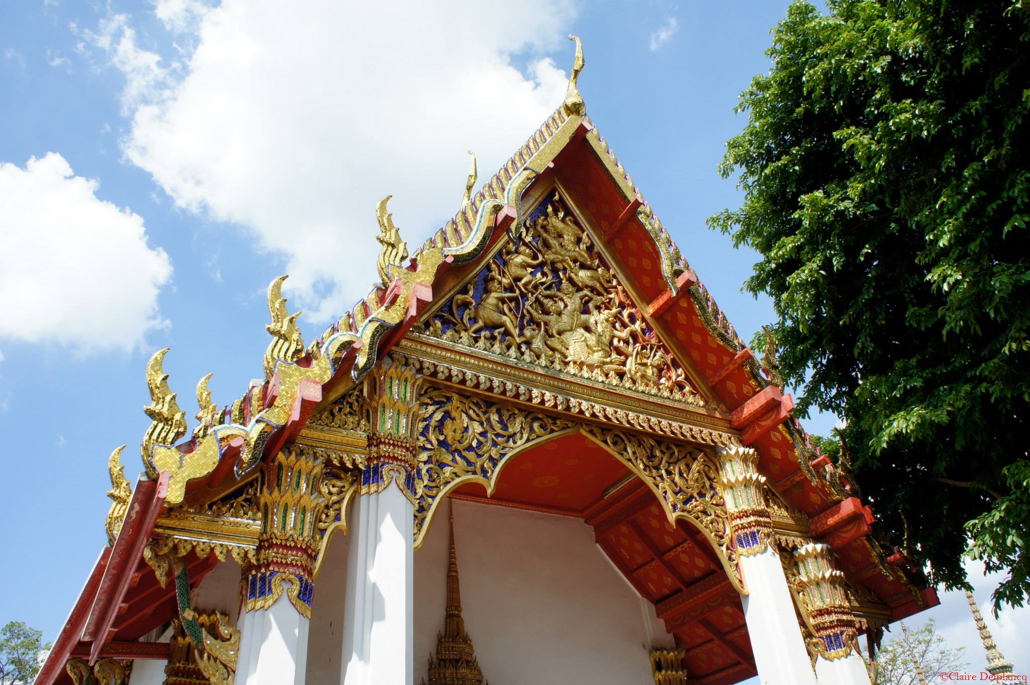 Red and gold roof temple Thailand