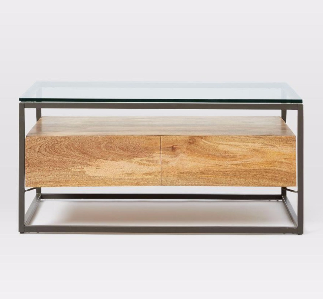 West Elm box frame coffee table