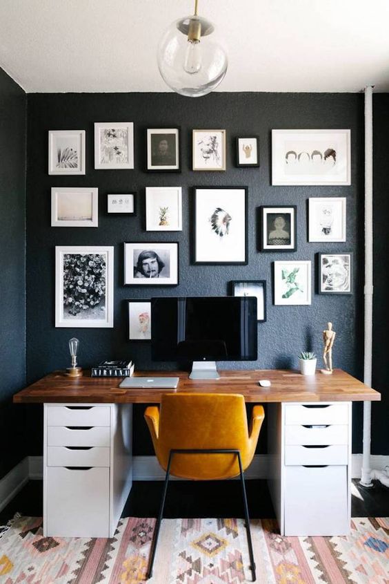 Home office navy blue inspiration