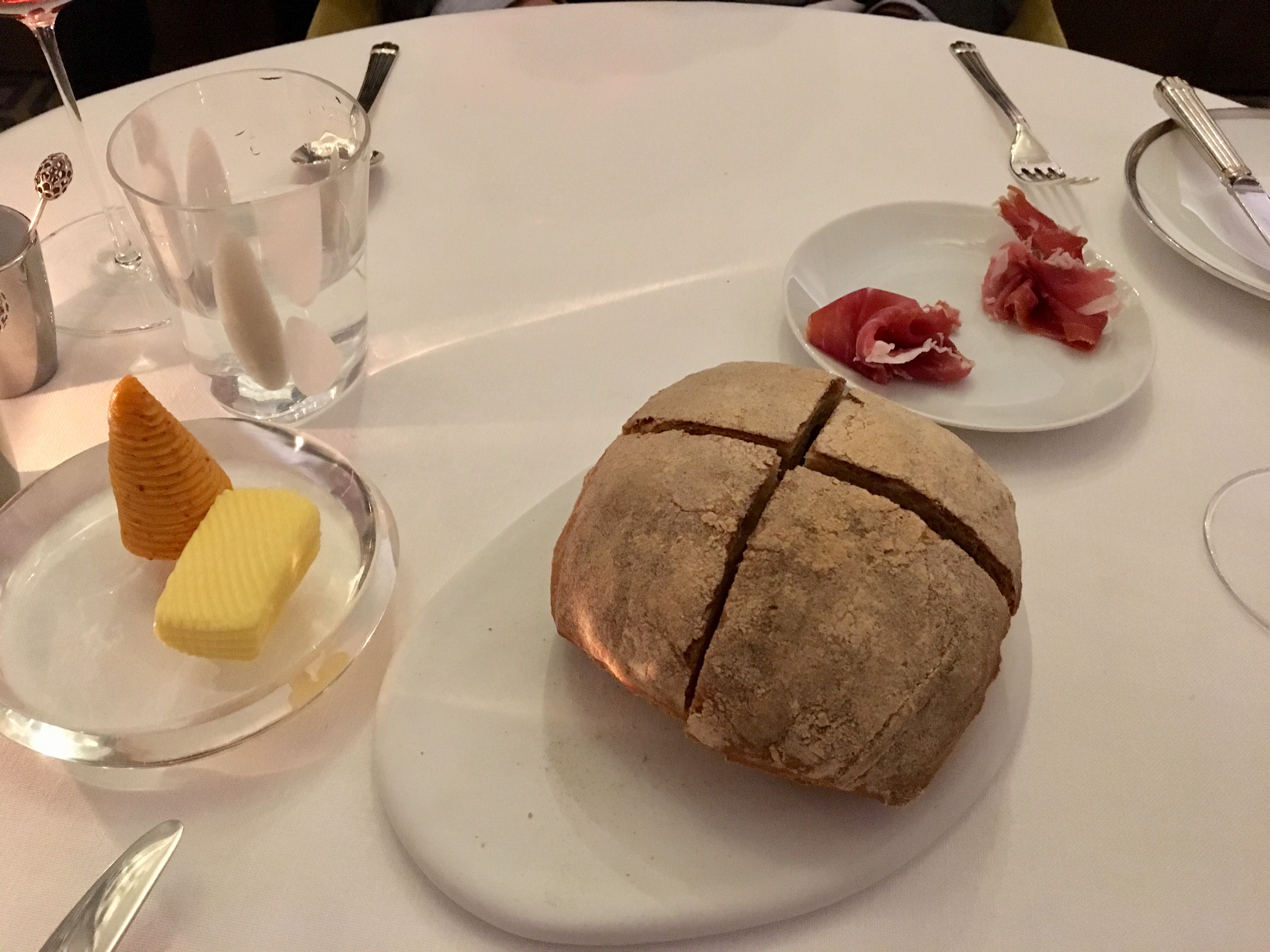 Hélène Darroze at The Connaught bread butter and ham