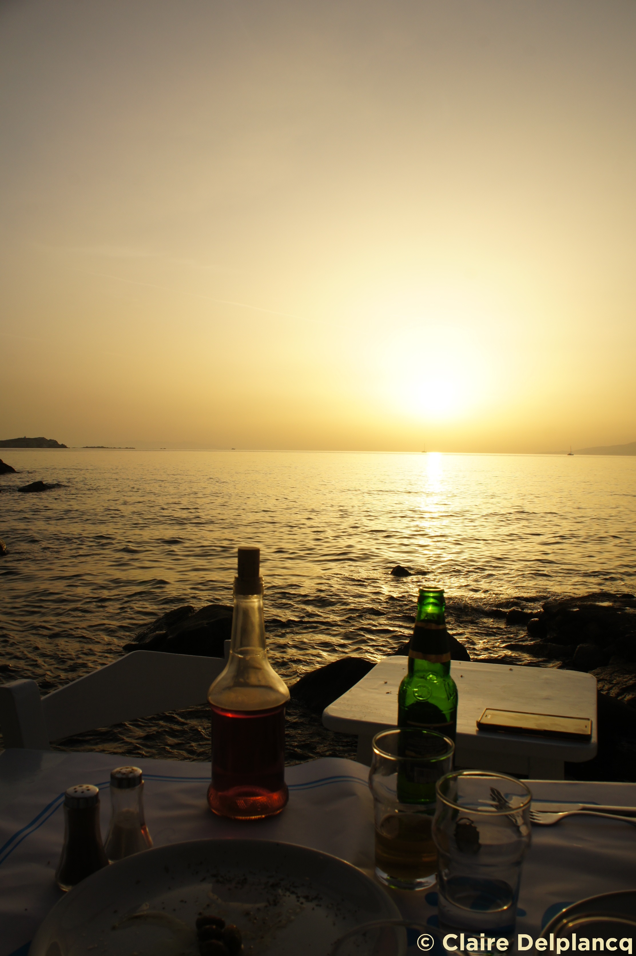 Drinks and sunset in Mykonos