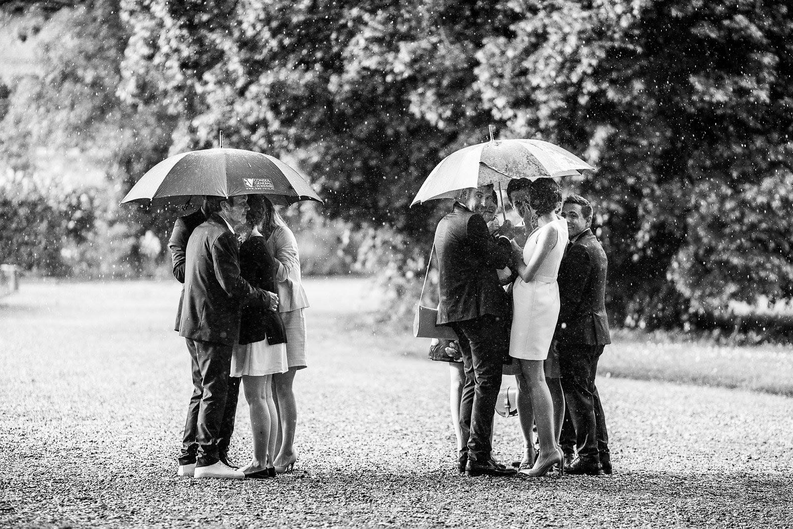 Rainy wedding