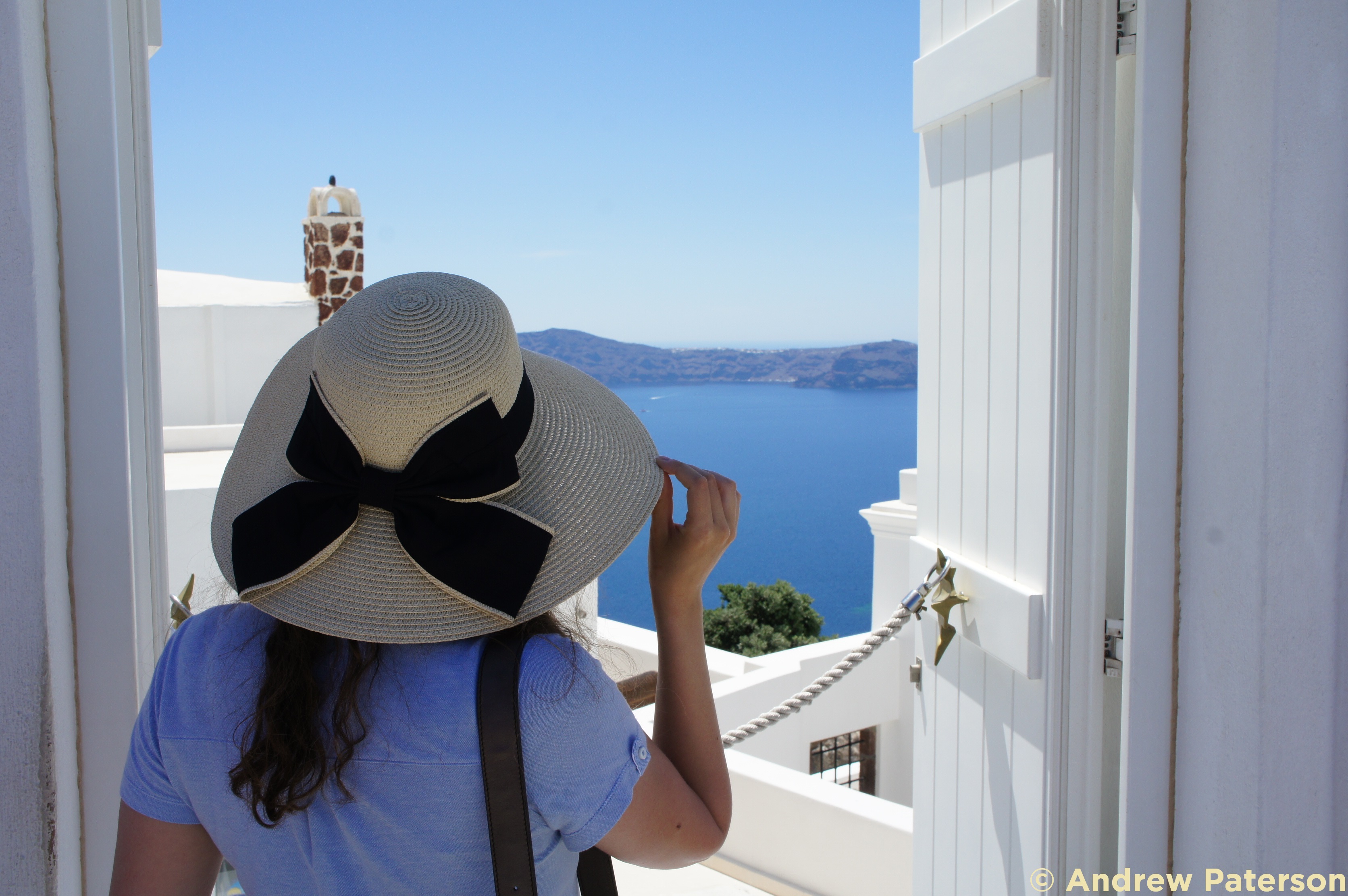 Straw hat in Santorini