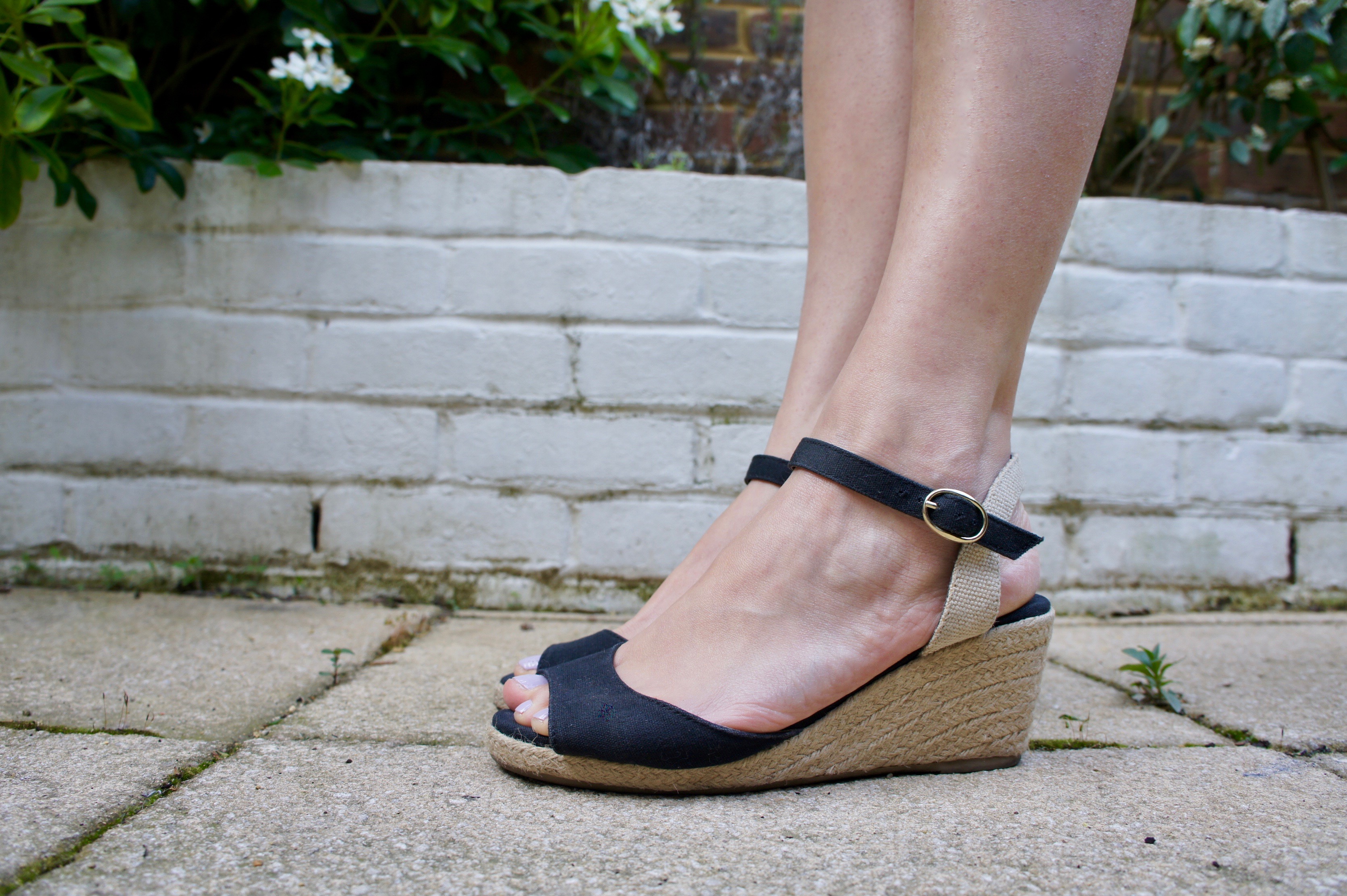 Black espadrille wedges