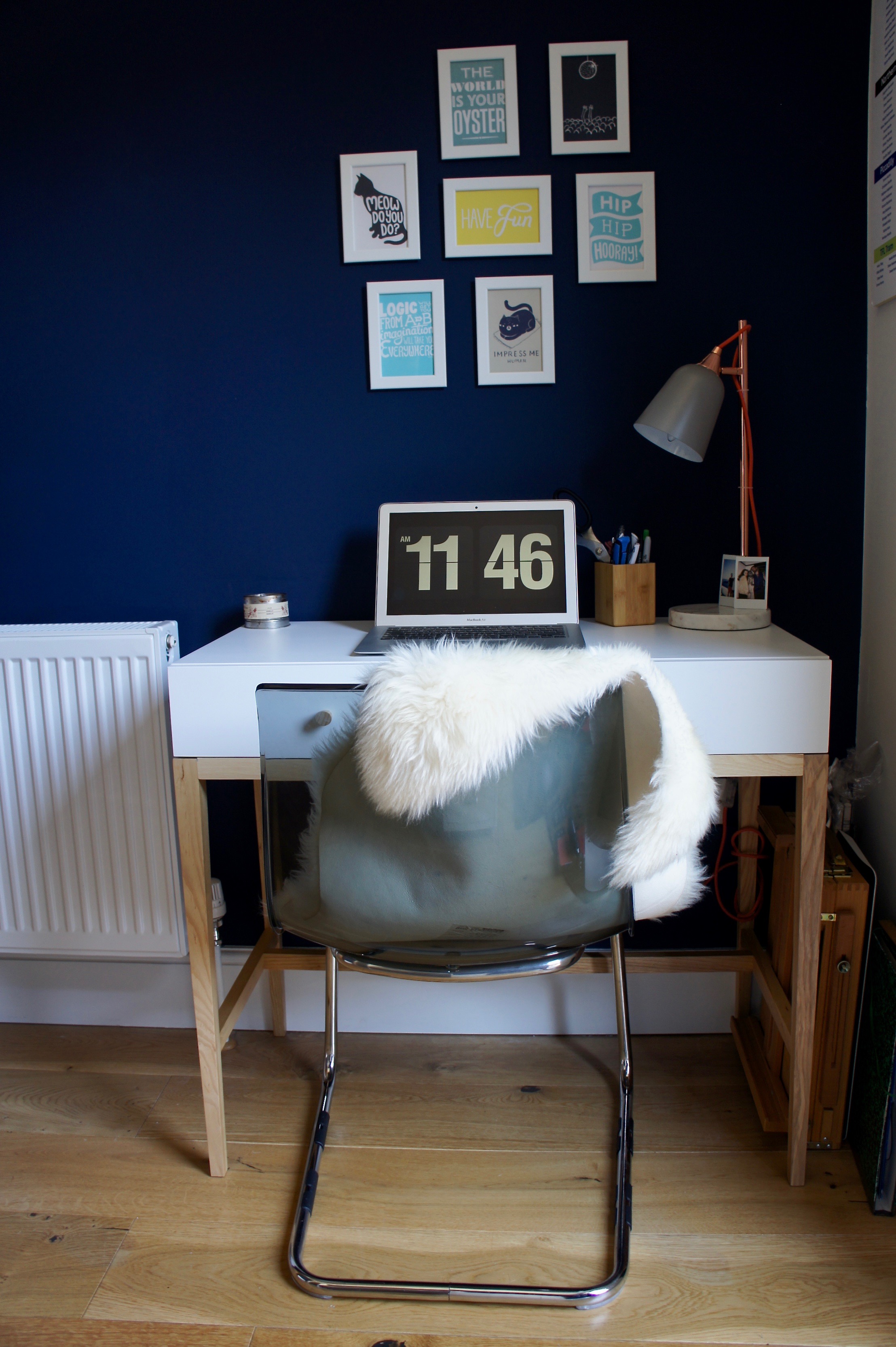 Home office Habitat desk and Ikea chair