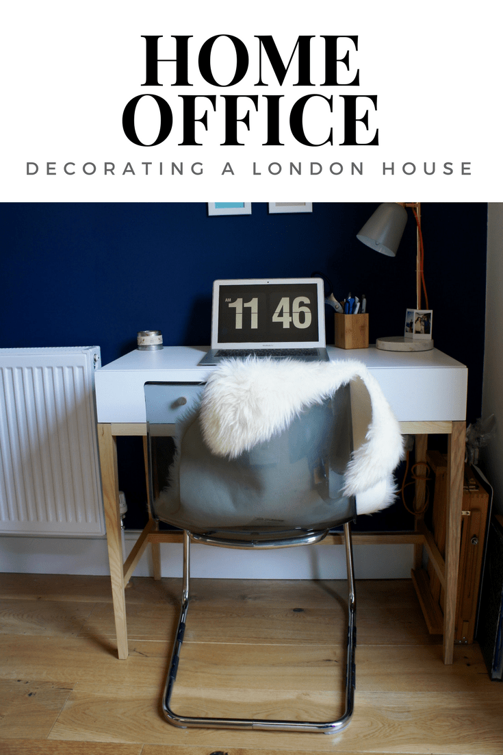 Navy blue Home Office tour