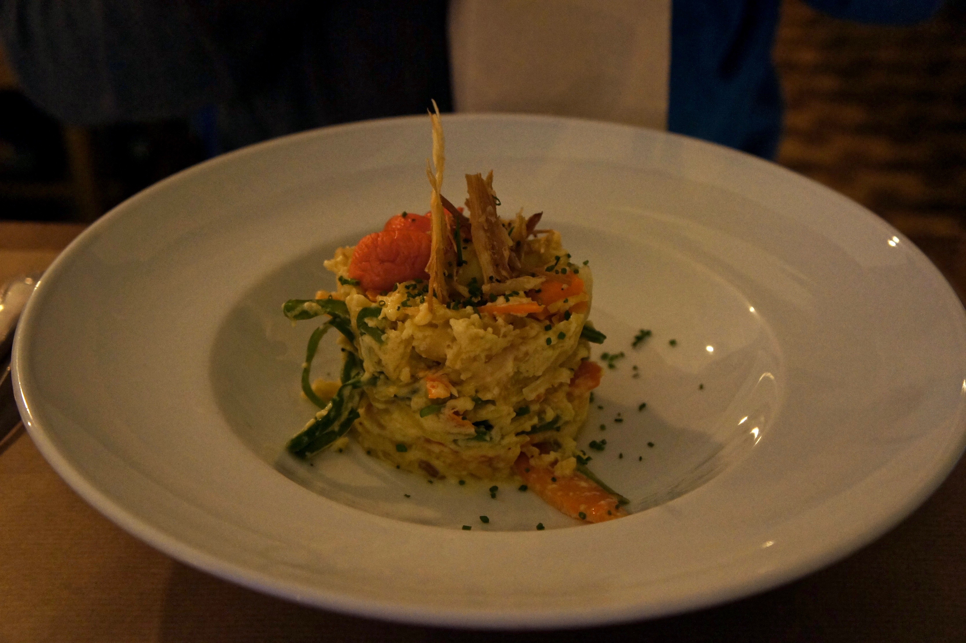 Fettuccine with salmon, cream sauce, lime and chives Restaurante Funky