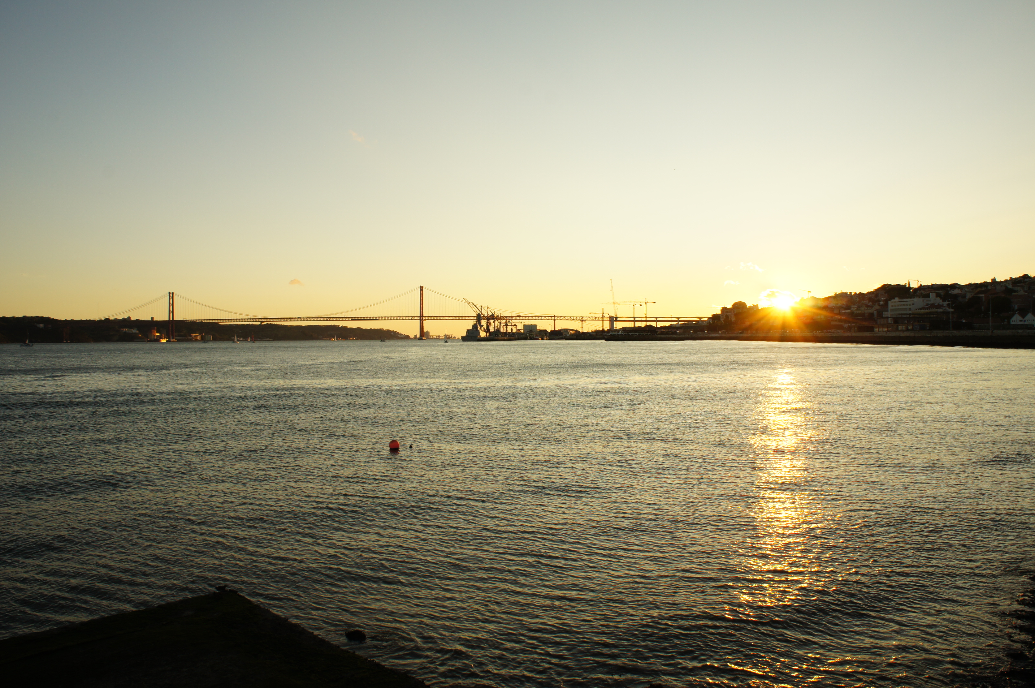 Sunset in Cais do Sodres Lisbon