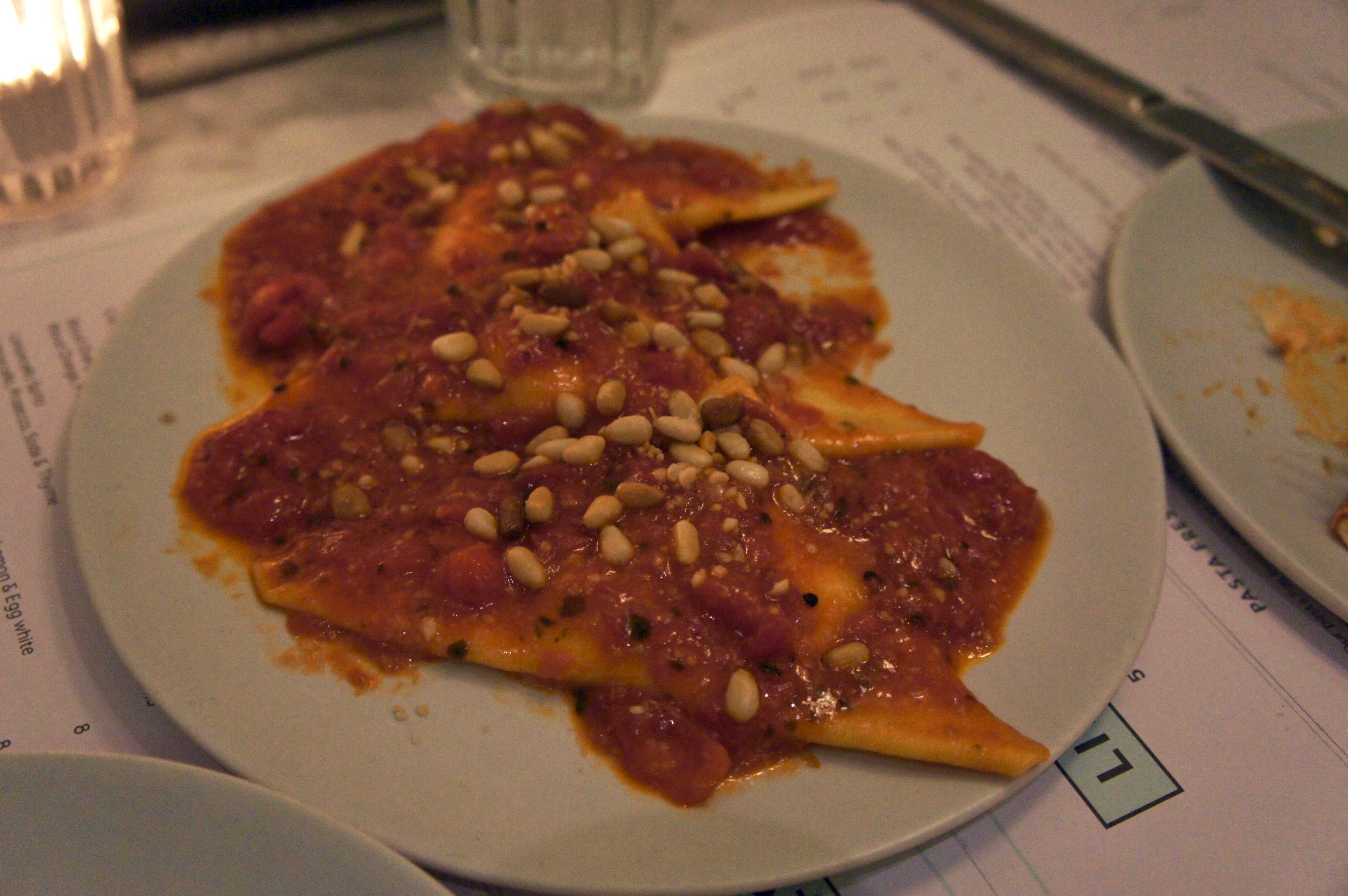 Burrata Schiaffoni tomatoes pine nuts and basil Lina Store