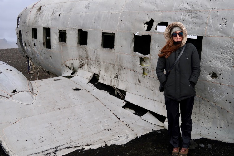 Claire Imaginarium at Plane wreck in Iceland