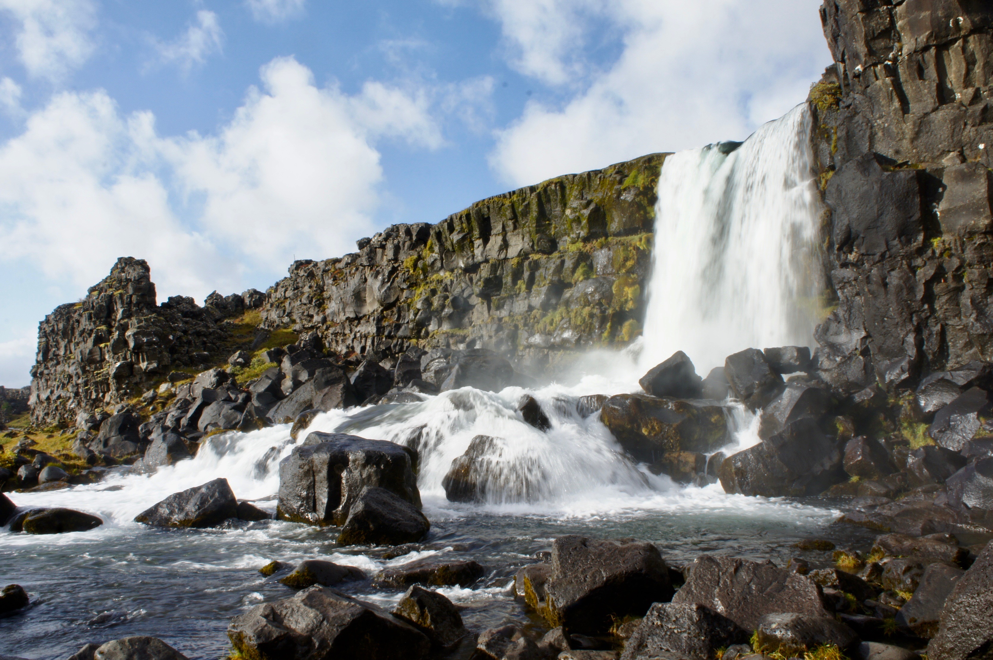 Waterfall in Thingvellir National Park Iceland