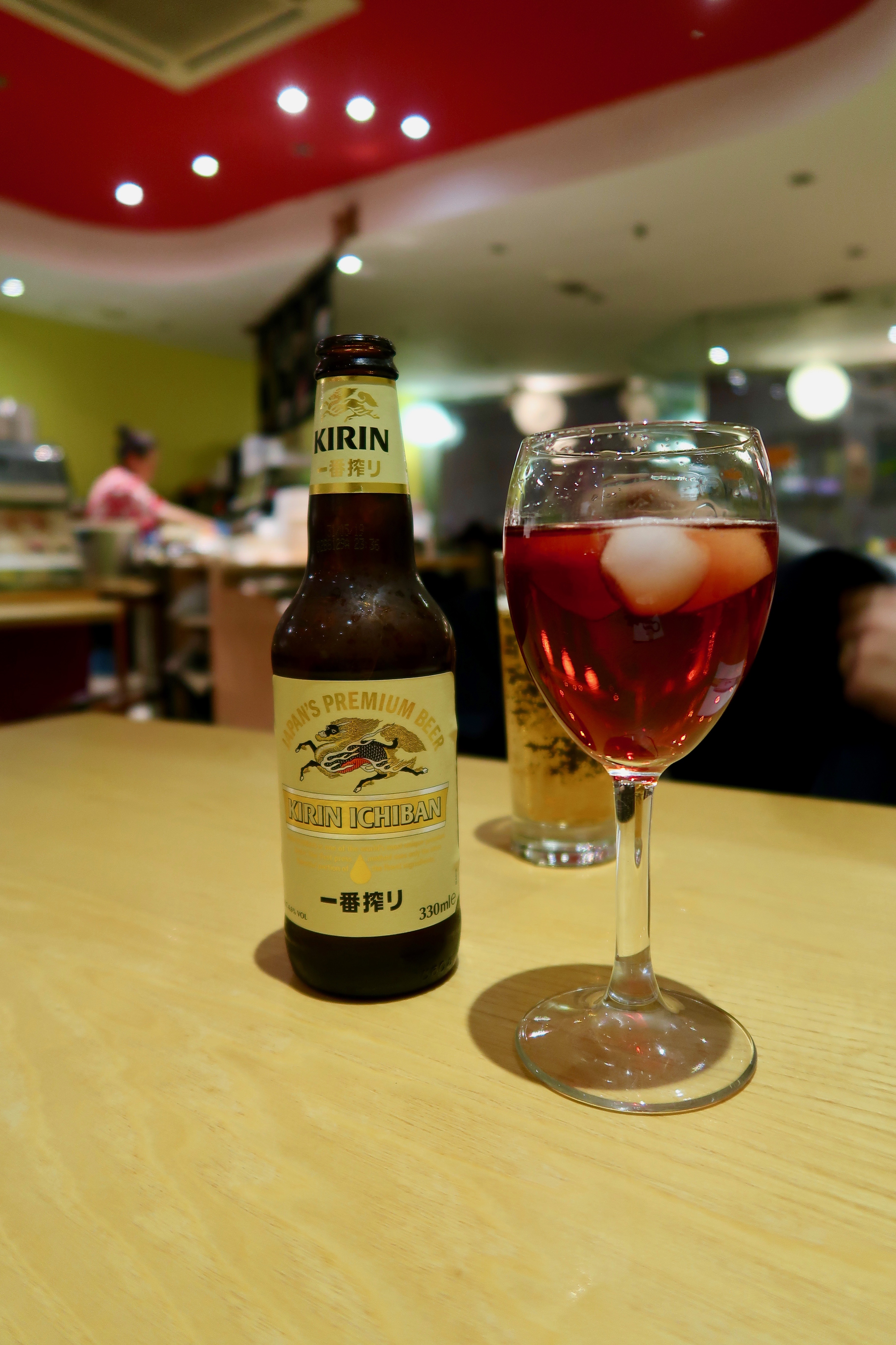 Sapporo Ichiban plum wine and beer