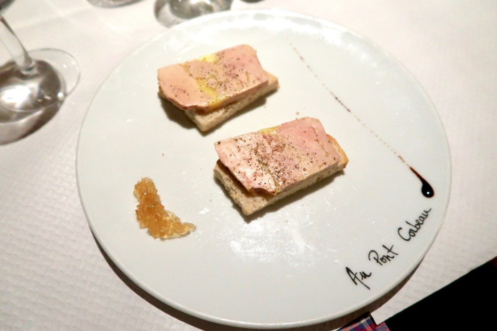 Foie gras toasts Au Pont Corbeau