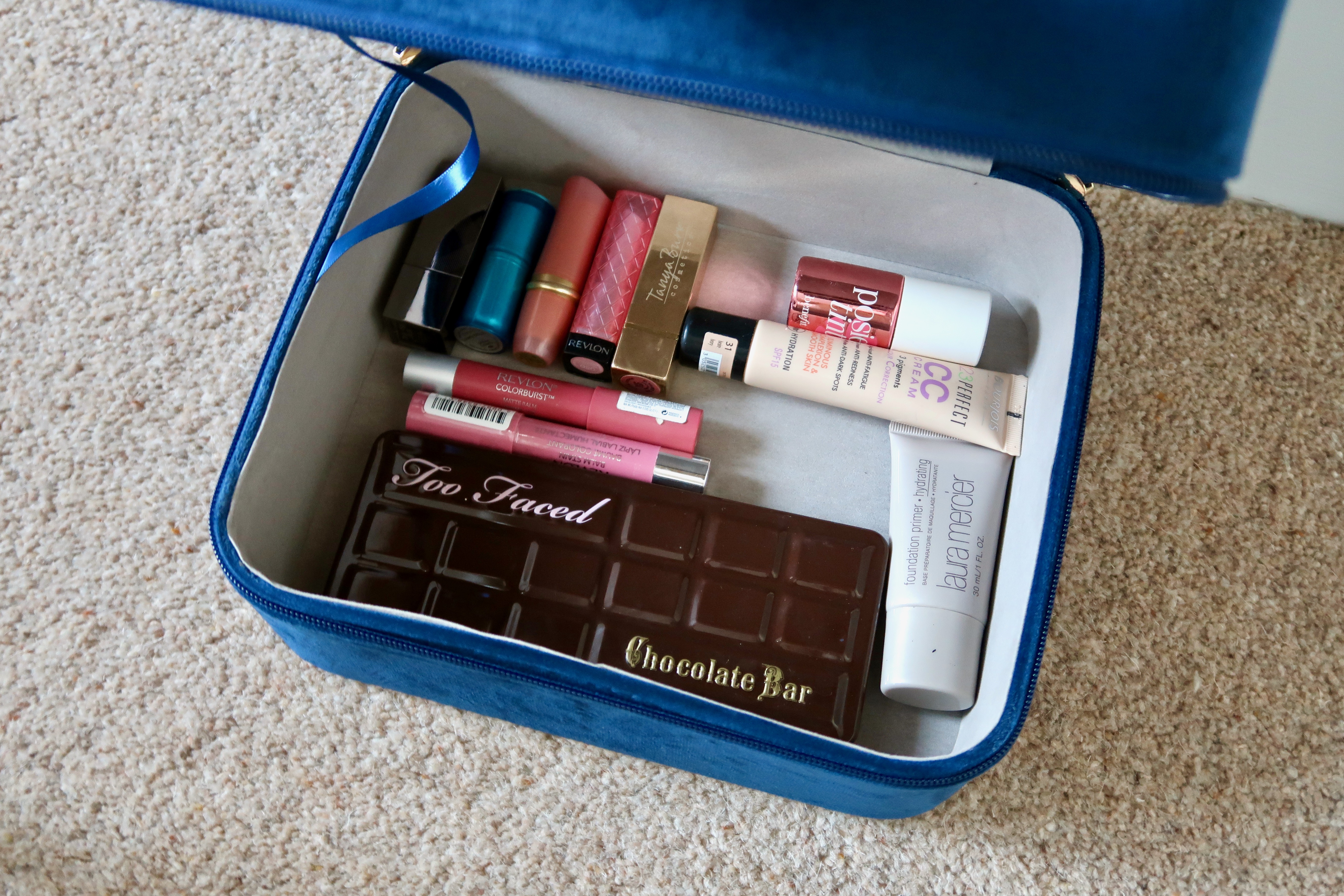 Beautify Navy Velvet makeup case