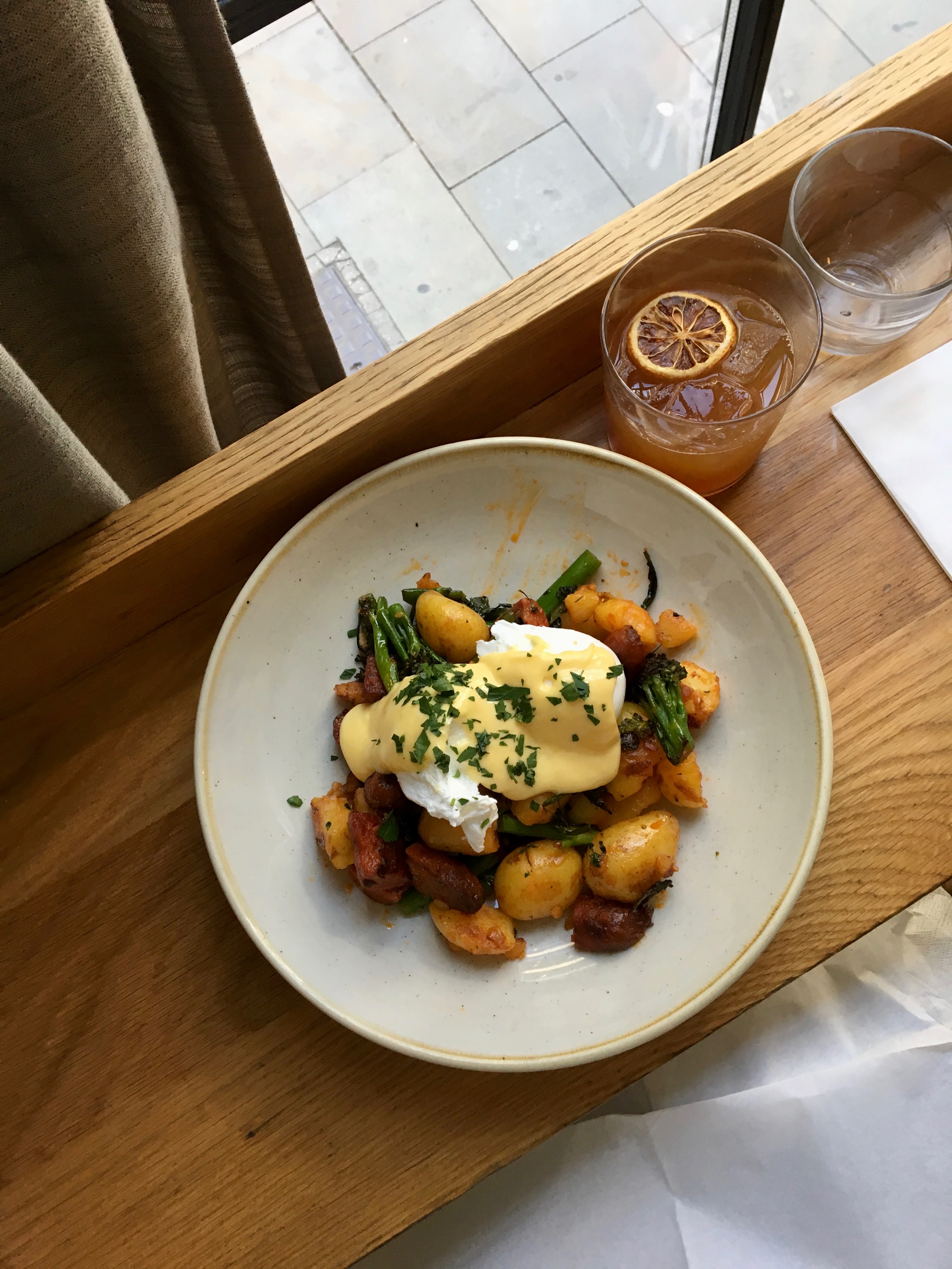 chorizo, potato and broccoli hash Caravan Bankside
