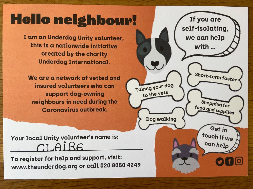 Claire Imaginarium Underdog Volunteer Card